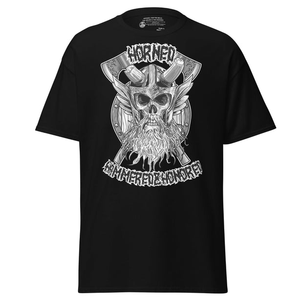 Horned Viking Skull - T-paita