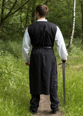 Keskiaikainen tabardi – Hospitaller, musta/luonnonvalkoinen