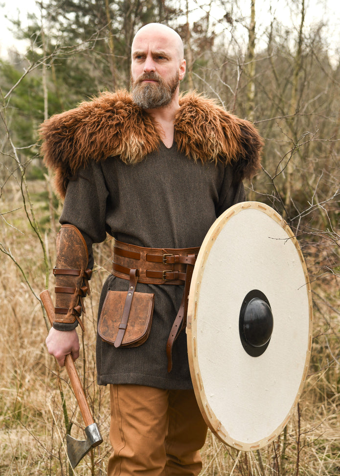 Viikinkitunika Morten, kalanruotokuvio, ruskea