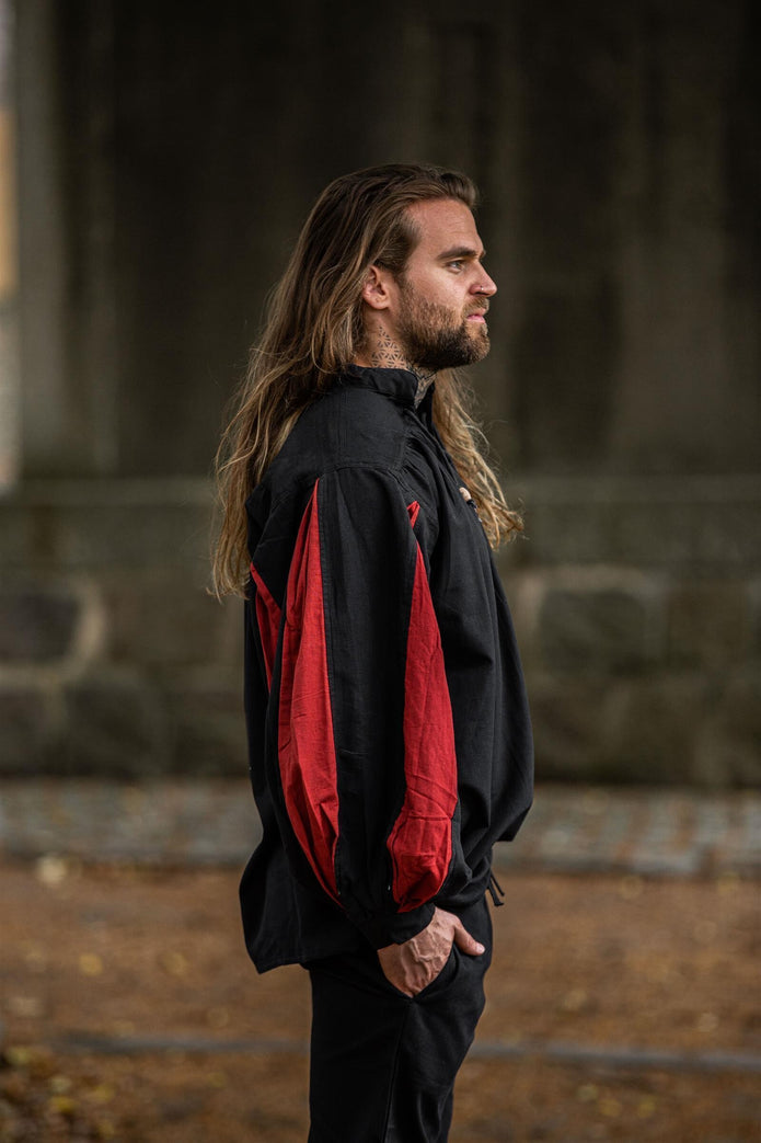 Landsknecht-paita Albert, musta/punainen