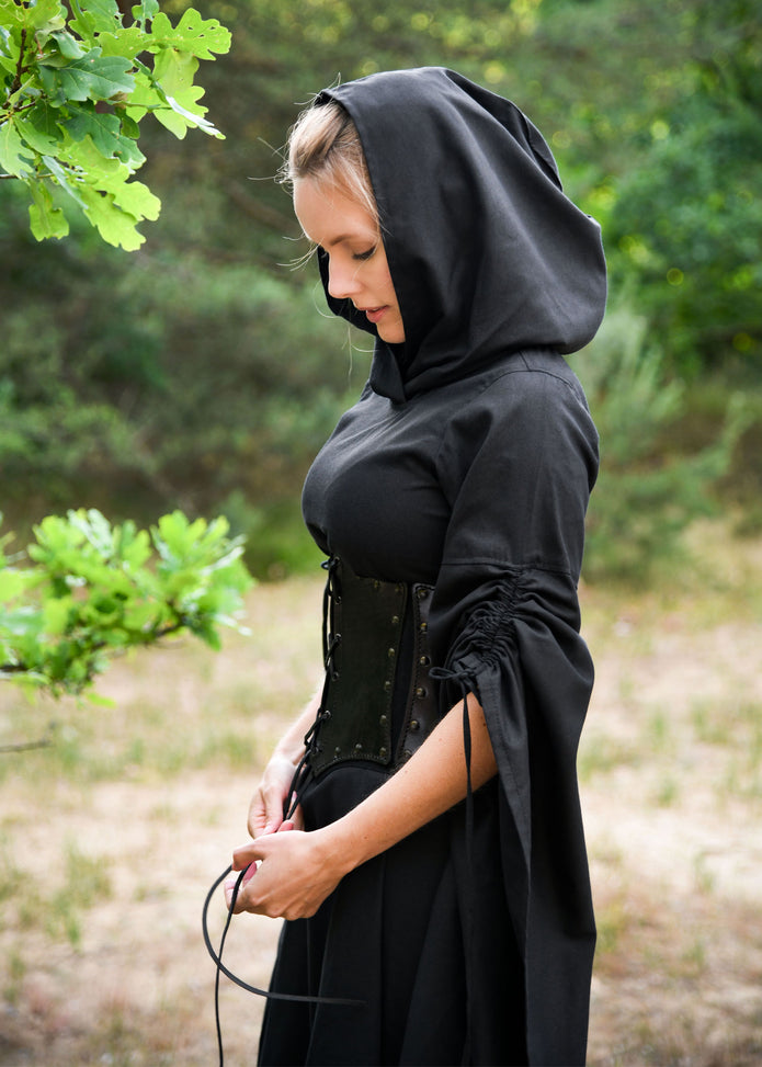 Nahkainen vyötärökorsetti mokkavuorilla – ruskea tai musta