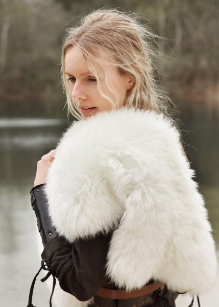 Hartiaturkis, lampaanvillaa, valkoinen