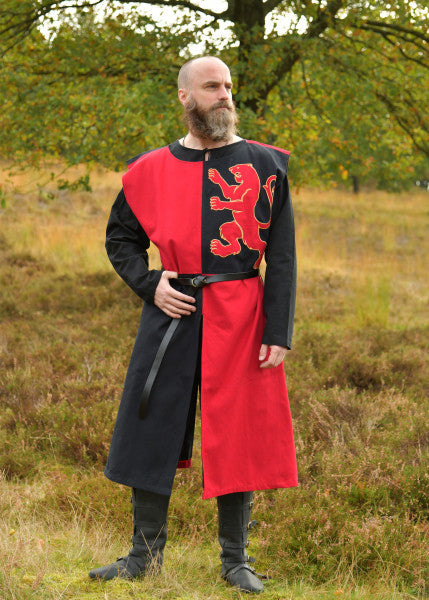 Tabardi leijonalla, punainen/musta