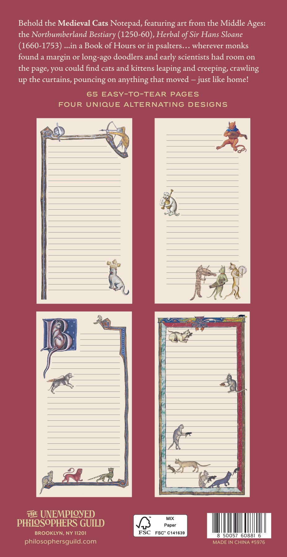 Medieval Cats -muistilehtiö