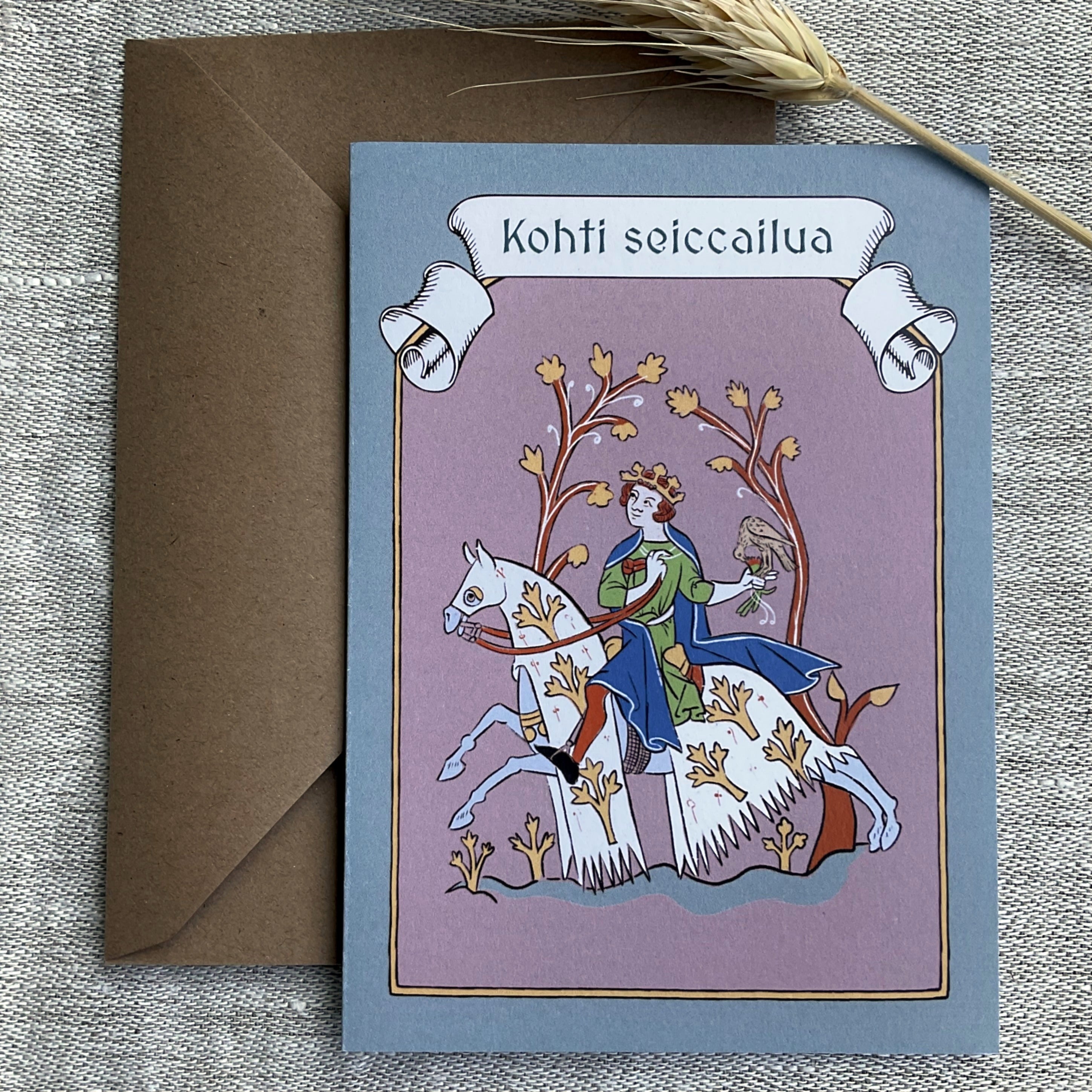 Keskiaikainen kaksiosainen postikortti (sis. kuoren)