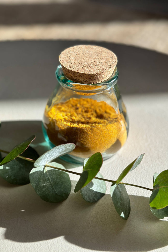 Pyöreä lasipurkki korkkikannella (S-koko)