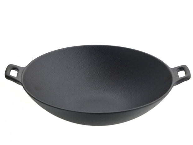 Valurautainen wokkipannu tarjoiluun, 36 cm