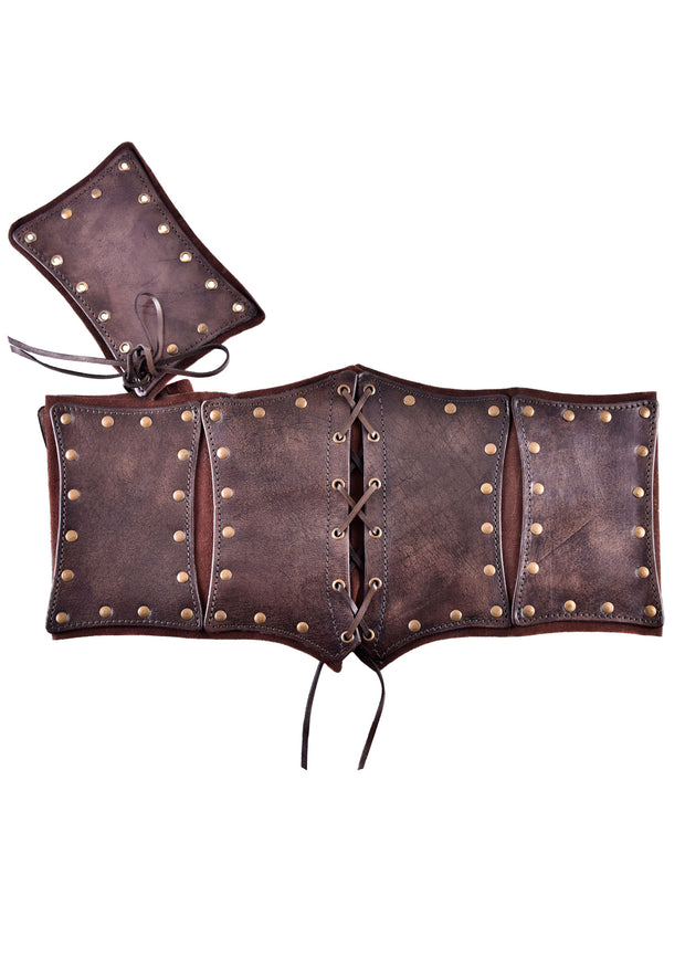 Nahkainen vyötärökorsetti mokkavuorilla – ruskea tai musta